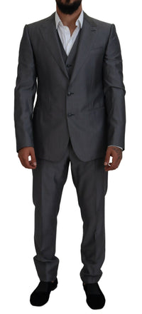 Thumbnail for Elegant Gray Silver Sicilia Suit Ensemble