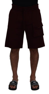 Thumbnail for Maroon Bermuda Cargo Men Shorts