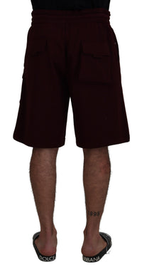 Thumbnail for Maroon Bermuda Cargo Men Shorts