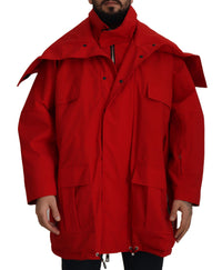 Thumbnail for Sleek Red Lightweight Windbreaker Jacket