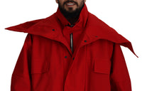 Thumbnail for Sleek Red Lightweight Windbreaker Jacket