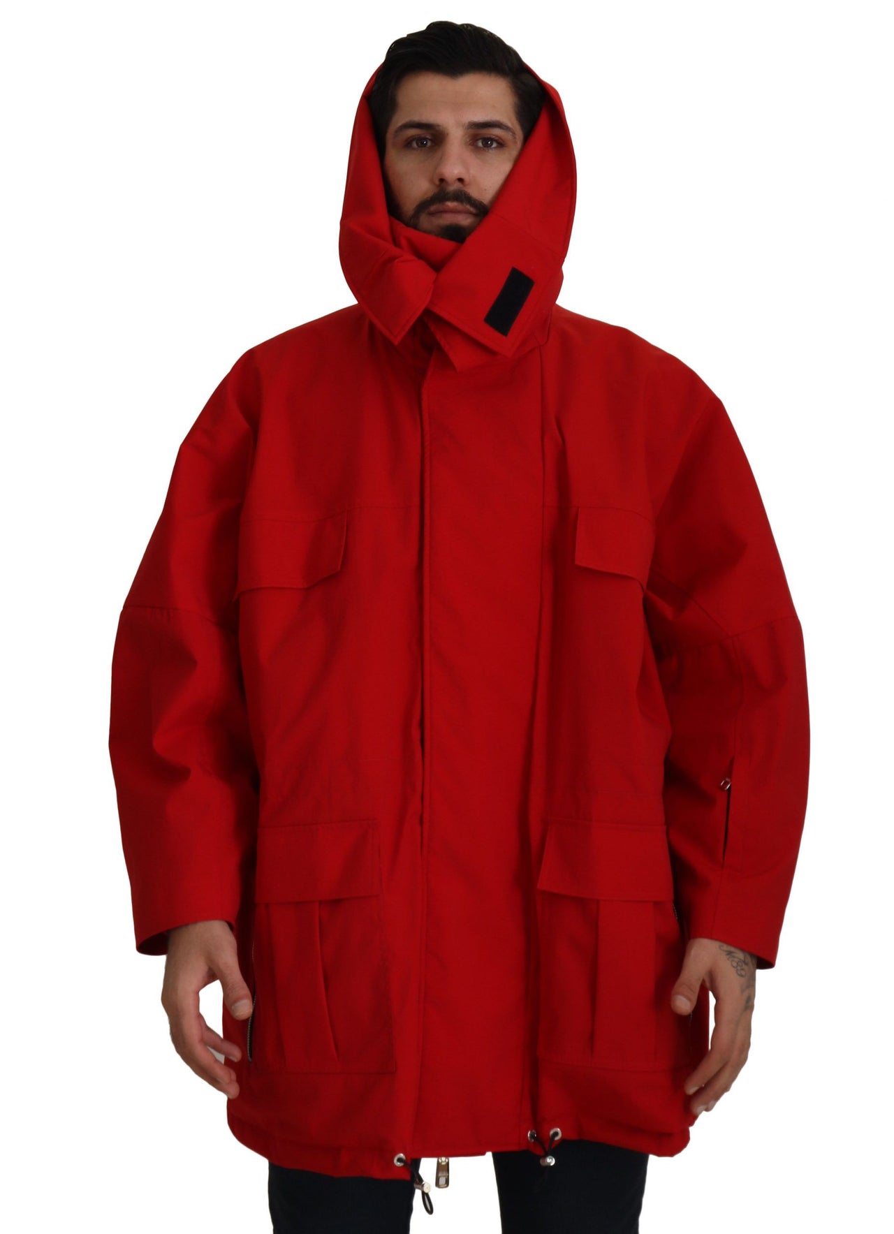 Sleek Red Lightweight Windbreaker Jacket