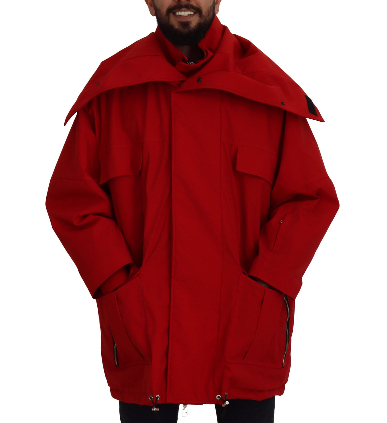 Sleek Red Lightweight Windbreaker Jacket