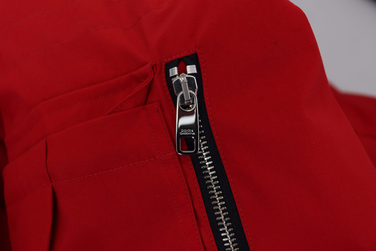 Sleek Red Lightweight Windbreaker Jacket