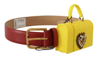 Thumbnail for Elegant Red Leather Engraved Buckle Belt