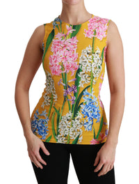 Thumbnail for Sunshine Floral Crewneck Sleeveless Blouse