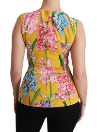 Thumbnail for Sunshine Floral Crewneck Sleeveless Blouse