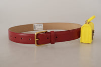 Thumbnail for Elegant Red Leather Engraved Buckle Belt