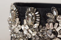 Thumbnail for Black Silk Brass Crystal Embellished Waist Belt