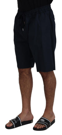 Thumbnail for Blue Bermuda Mid Waist Casual Shorts