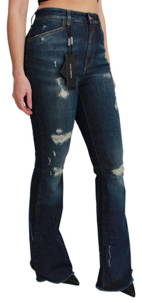 Thumbnail for Chic High Waist Flare Denim Queen Embroidery