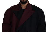 Thumbnail for Elegant Bordeaux Double-Breasted Jacket