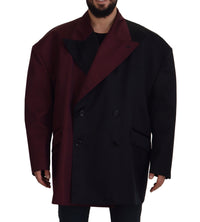 Thumbnail for Elegant Bordeaux Double-Breasted Jacket