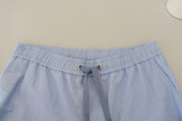 Thumbnail for Light Blue Bermuda Mid Waist Casual Shorts