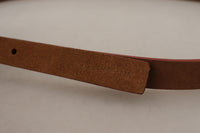 Thumbnail for Chic Suede Belt with Logo Engraved Buckle