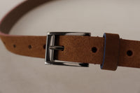 Thumbnail for Chic Suede Belt with Logo Engraved Buckle