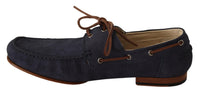Thumbnail for Elegant Blue & Brown Leather Boat Shoes