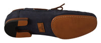 Thumbnail for Elegant Blue & Brown Leather Boat Shoes