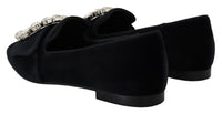 Thumbnail for Chic Velvet Crystal-Embellished Loafers