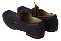 Thumbnail for Elegant Blue & Brown Leather Boat Shoes