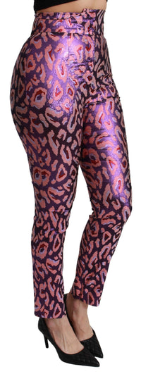 Thumbnail for Multicolor Patterned Cropped High Waist Pants