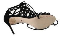 Thumbnail for Elegant Black Suede Gladiator Stilettos