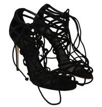 Thumbnail for Elegant Black Suede Gladiator Stilettos