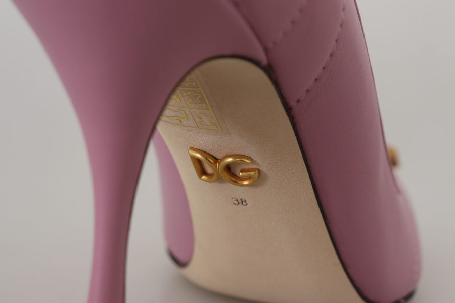 Devotion Leather Heels in Pink
