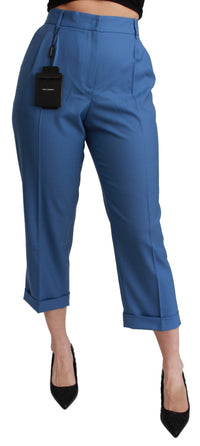Thumbnail for Elegant Pleated Wool Cuffed Trousers