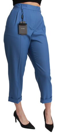 Thumbnail for Elegant Pleated Wool Cuffed Trousers