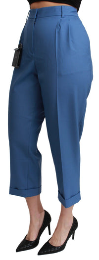 Thumbnail for Elegant Pleated Wool Cuffed Trousers
