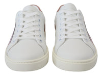 Thumbnail for Chic White Pink Leather Low-Top Sneakers