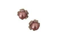 Thumbnail for Elegant Floral Crystal Pearl Clip-On Earrings