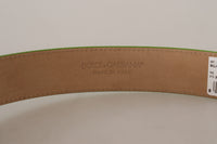 Thumbnail for Chic Emerald Leather Belt with Engraved Buckle