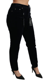 Thumbnail for Chic Mid Waist Skinny Corduroy Jeans