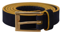 Thumbnail for Chic Blue Suede Logo Buckle Belt