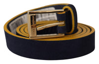 Thumbnail for Chic Blue Suede Logo Buckle Belt