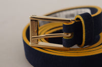 Thumbnail for Chic Blue Suede Logo Buckle Belt