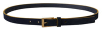 Thumbnail for Chic Blue Suede Logo Buckle Belt