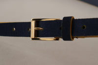 Thumbnail for Chic Blue Suede Logo Buckle Belt