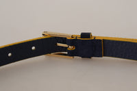 Thumbnail for Chic Blue Suede Logo Buckle Belt