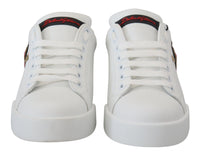 Thumbnail for Elegant White Portofino Leather Sneakers