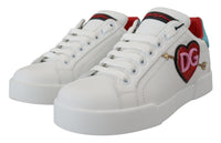 Thumbnail for Elegant White Portofino Leather Sneakers