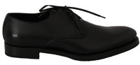 Thumbnail for Elegant Black Leather Derby Dress Shoes