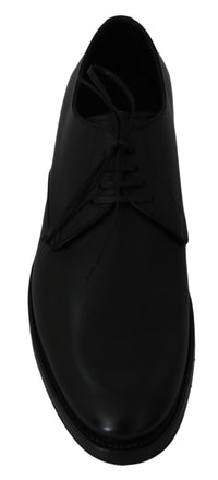 Thumbnail for Elegant Black Leather Derby Dress Shoes