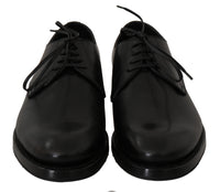 Thumbnail for Elegant Black Leather Derby Dress Shoes