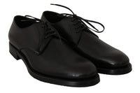 Thumbnail for Elegant Black Leather Derby Dress Shoes