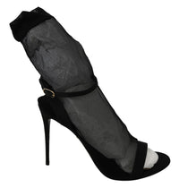Thumbnail for Elegant Black Heeled Stretch Sandals