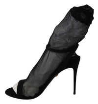 Thumbnail for Elegant Black Heeled Stretch Sandals