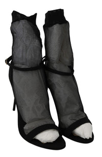 Thumbnail for Elegant Black Heeled Stretch Sandals